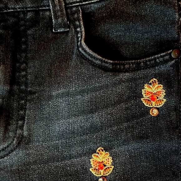 Anthropologie Pilcro Script High-Rise Embellished Skinny Jeans size 27 - Picture 8 of 12